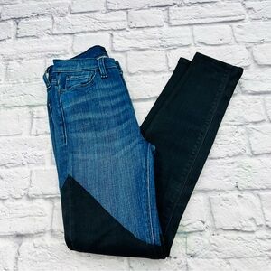 Hudson Jeans Barbara Super Skinny Size 24 Blue Black Two Tone Ankle